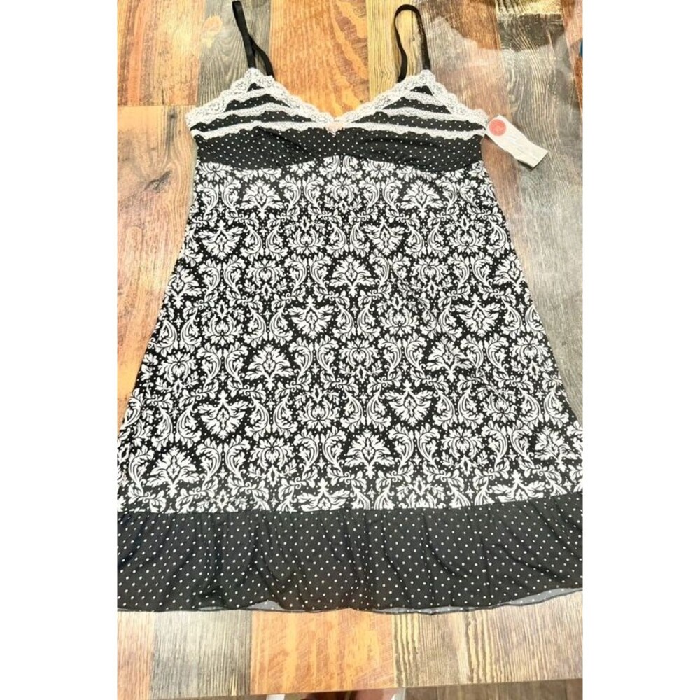 NWT Marilyn Monroe Slip Dress Size Xl Black & White Ruffle